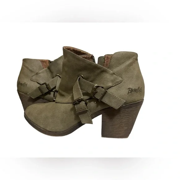 🌼NEW BLOWFISH WOMENS GREEN FAUX LEATHER BOOTIES. - Picture 10 of 13